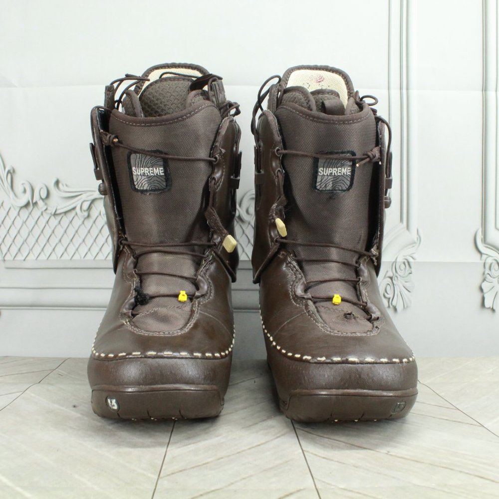 Burton Supreme Brown Leather Nylon Snowboard Boots Size 6.5 - Picture 4 of 9